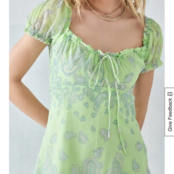 Urban Outfitters Green Paisley Becca Mini Dress - Picture 4 of 8